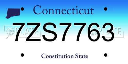 7ZS7763 Connecticut License Plate
