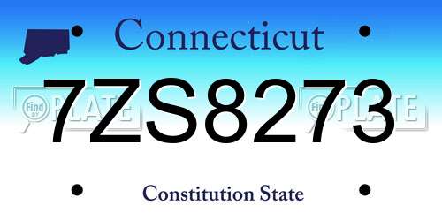 7ZS8273 Connecticut License Plate