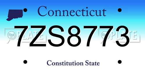 7ZS8773 Connecticut License Plate