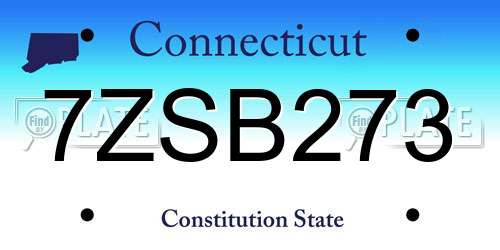 7ZSB273 Connecticut License Plate