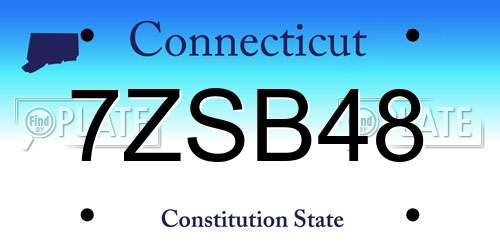 7ZSB48 Connecticut License Plate