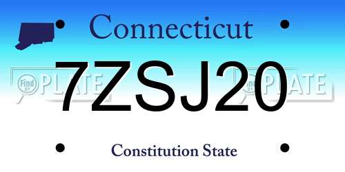 7ZSJ20 Connecticut License Plate