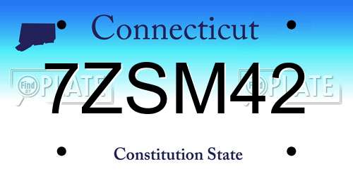 7ZSM42 Connecticut License Plate