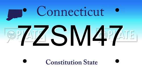 7ZSM47 Connecticut License Plate