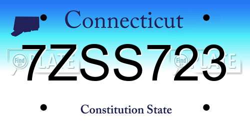 7ZSS723 Connecticut License Plate