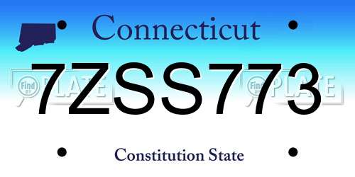 7ZSS773 Connecticut License Plate