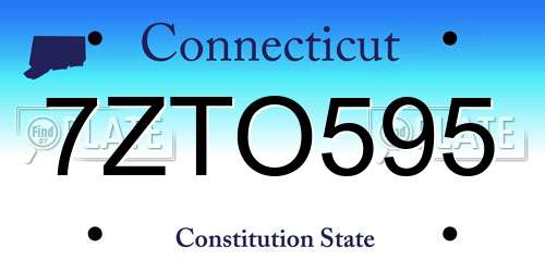 7ZTO595 Connecticut License Plate