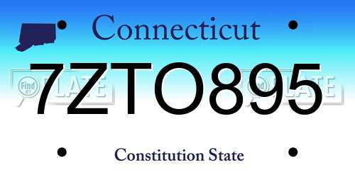 7ZTO895 Connecticut License Plate