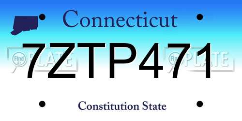 7ZTP471 Connecticut License Plate