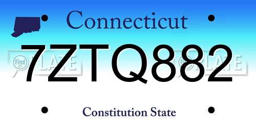 7ZTQ882 Connecticut License Plate