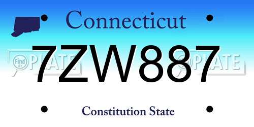 7ZW887 Connecticut License Plate