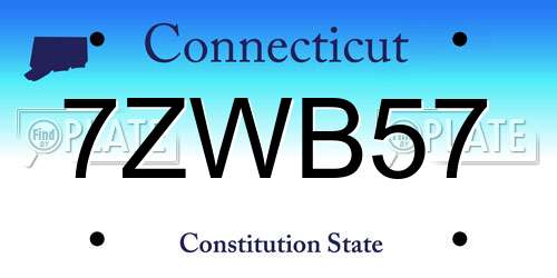 7ZWB57 Connecticut License Plate