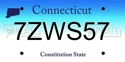 7ZWS57 Connecticut License Plate
