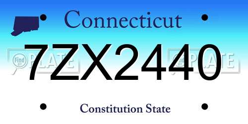 7ZX2440 Connecticut License Plate