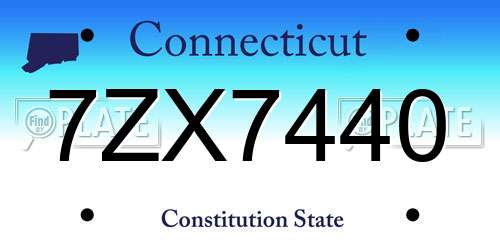 7ZX7440 Connecticut License Plate