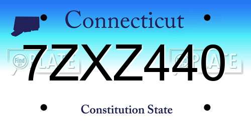 7ZXZ440 Connecticut License Plate