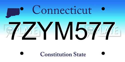 7ZYM577 Connecticut License Plate
