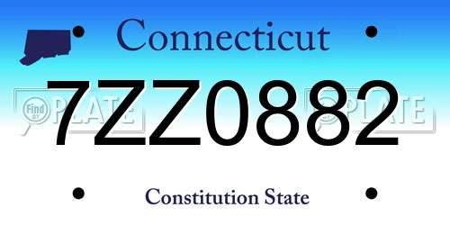 7ZZ0882 Connecticut License Plate