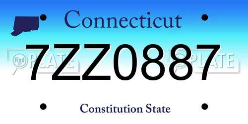 7ZZ0887 Connecticut License Plate
