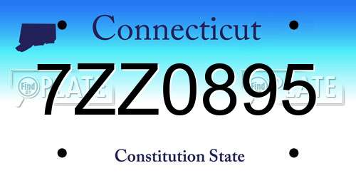 7ZZ0895 Connecticut License Plate