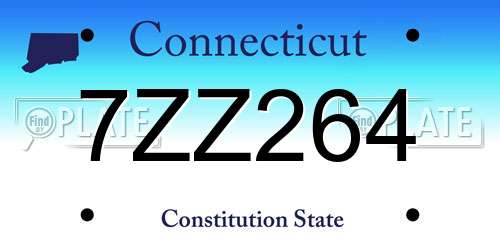 7ZZ264 Connecticut License Plate