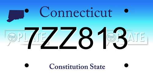 7ZZ813 Connecticut License Plate