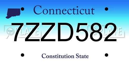 7ZZD582 Connecticut License Plate