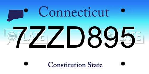 7ZZD895 Connecticut License Plate