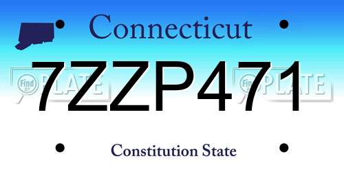 7ZZP471 Connecticut License Plate