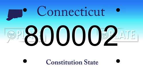 800002 Connecticut License Plate