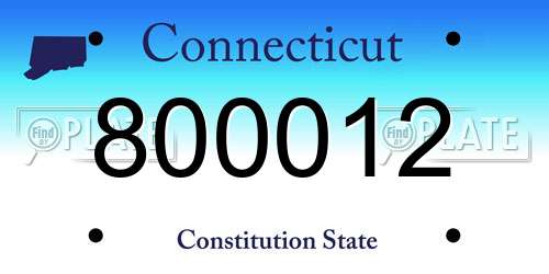 800012 Connecticut License Plate