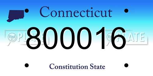 800016 Connecticut License Plate