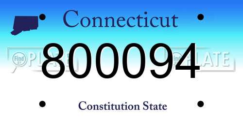 800094 Connecticut License Plate