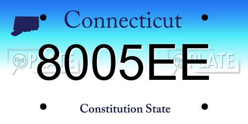 8005EE Connecticut License Plate