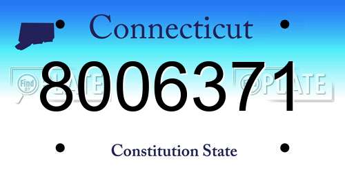 8006371 Connecticut License Plate