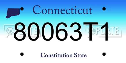 80063T1 Connecticut License Plate