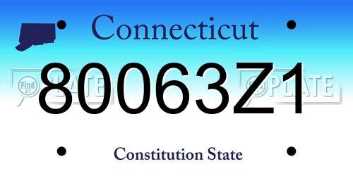 80063Z1 Connecticut License Plate