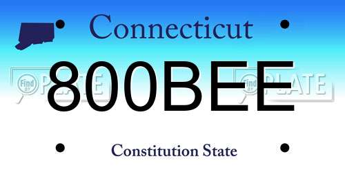 800BEE Connecticut License Plate