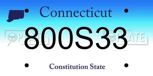 800S33 Connecticut License Plate