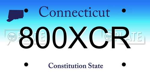 800XCR Connecticut License Plate