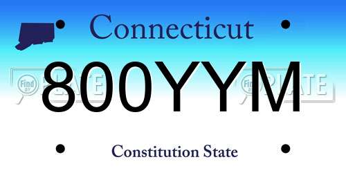 800YYM Connecticut License Plate