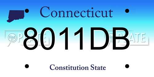 8011DB Connecticut License Plate