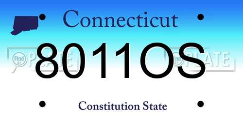 8011OS Connecticut License Plate