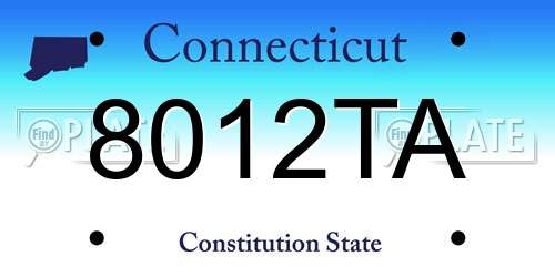 8012TA Connecticut License Plate