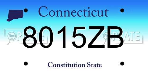 8015ZB Connecticut License Plate