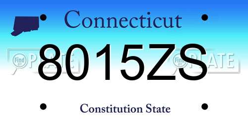 8015ZS Connecticut License Plate