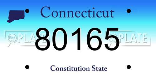 80165 Connecticut License Plate