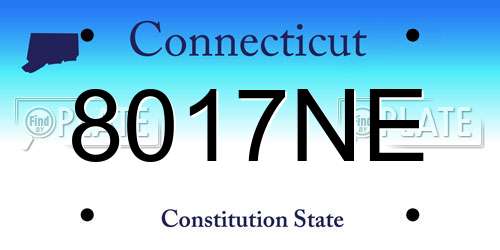 8017NE Connecticut License Plate