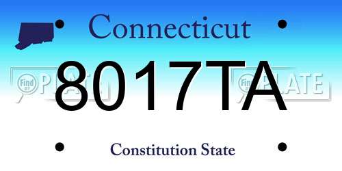 8017TA Connecticut License Plate