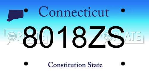 8018ZS Connecticut License Plate